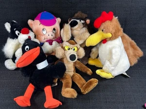 Vintage 1971/1987 Warner Bros Plush Lot Stuffed Mighty Star Taz Sylvester Coyote - Picture 1 of 14