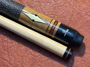 Panther Pool Cue with One Maple Shaft. Linen Wrapped Cue. 3/8-10 Pin. - Picture 1 of 6