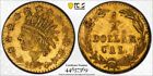 1876 Indian Round 25 Cent - 1/4 Dollar California Gold Unc Detail Pcgs Bg-849