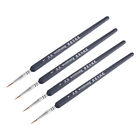 Detailing Paint Brush 0.39" Bristle Length with Dark Blue Wood Handle 4Pcs