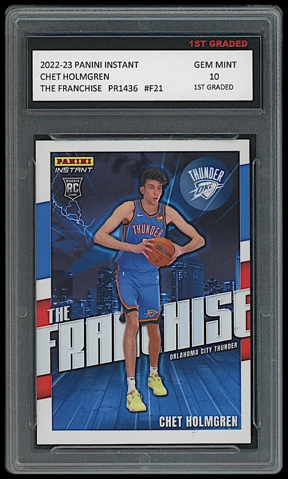 CHET HOLMGREN 2022-23 PANINI INSTANT THE FRANCHISE 1ST GRADED 10 ROOKIE CARD RC - Image 1 of 1