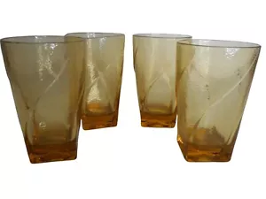 4 MCM Amber Swirl textured Glasses - Picture 1 of 4