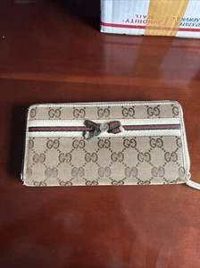 GUCCI GG Logo Princy Canvas Zip Around Long Wallet Beige/2BA1252 - Picture 1 of 10