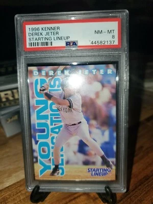 1996 KENNER DEREK JETER Starting Lineup PSA 8 CARD SLU Rookie rc HOF RARE HOT 96 - Image 1 of 3