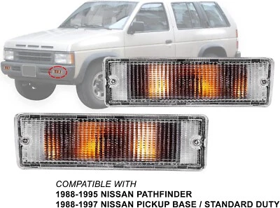 Juego de pares de luces de parachoques delanteras transparentes para camioneta Nissan D21 1986-1997 de carrocería dura Foto 1 de 4