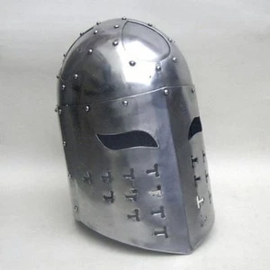 SPANGEN ARMOR HELMET ~ MEDIEVAL KNIGHT COSTUME ~ ARMOR ~ CRUSADER HELM - Picture 1 of 1
