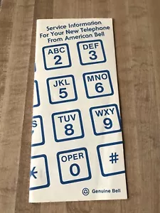 Vintage American Bell Service Information Brochure For Your New Phone - Picture 1 of 8