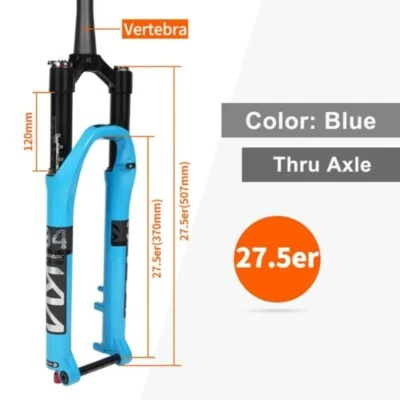 Thru Axle MTB Bicycle Front Fork 26/27.5/29er Mountain Bike Air Suspension Forks - Image 1 of 4