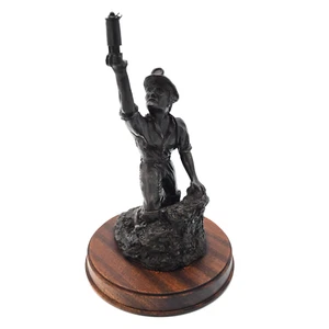 AGP 1987 Coal Miner Sculpture 26cm - Bronzed Figure on Wooden Base – 500/200 - Picture 1 of 24