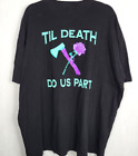 Til Death Do Us Part T Shirt Tattoo Art Mens 3Xl Black Marriage Rose