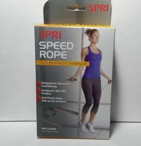SPRI Speed Rope Jump Rope Contoured Non Slip Handles Soft Plastic Rope 1 Rope - Picture 1 of 7