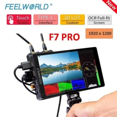 FEELWORLD F7 PRO 7" IPS Touch Screen DSLR Camera Field Monitor 4K HDMI 3D LUT - Image 1 of 4