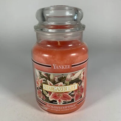 RETIRED Yankee Candle "STARGAZER LILY" Large 22 oz Black Band FRESH ~ RARE ~ NEW - Image 1 of 4