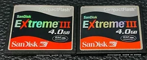 2x SanDisk Extreme III 4GB Compact Flash Cards for Digital Cameras TESTED - Picture 1 of 2