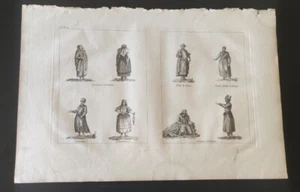 ORIGINAL ENGRAVING COSTUM ARMENIENNES MENASTRAKAN KABARDINIEN TATAR KAZAN C.1850 - Picture 1 of 2