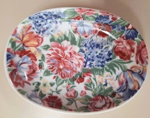Portasapone vintage porcellana ceramica dipinto a mano ovale floreale GIAPPONE - Foto 1 di 4