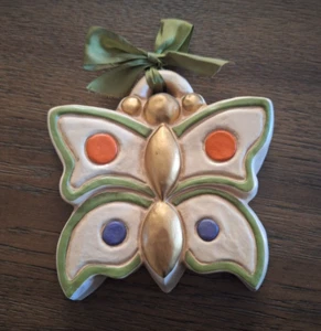 Decoración de pared de mariposa atún placa arte cerámica italiana raro - Imagen 1 de 3