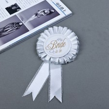 Bachelorette White Badge Rosette Hen Night Party Accessory Bridal Shower Stag
