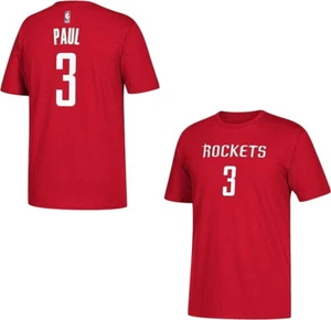 adidas Chris Paul Houston Rockets Red Name & Number T-Shirt - Picture 1 of 3