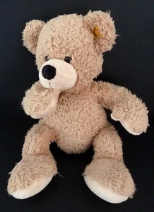 R4. KUSCHELTIER PLÜSCH Bär STEIFF BÄR saugt seinen Daumen beige braun Kugeln sehr guter Zustand - Bild 1 von 5