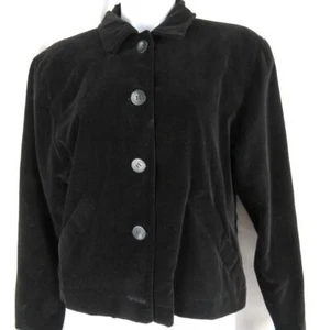Jay Jacobs Jacke Damen Gr. 7/8 Baumwollmischung Velours schwarz Knopfleiste gefüttert Vintage - Bild 1 von 3