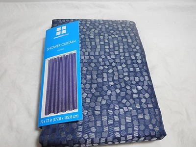 Nueva cortina de ducha Essential Home tela confeti 70x72 azul nueva en paquete Foto 1 de 4