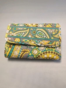 Cartera de identificación de viaje Vera Bradley Lemon Parfait difícil de encontrar - Imagen 1 de 14