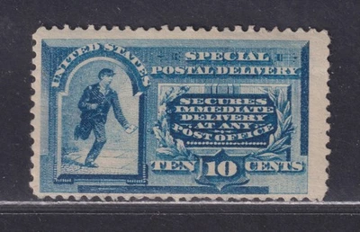United States Scott E2 MH 1888 10¢ Blue Special Delivery SCV $500 Light Crease - Image 1 of 2