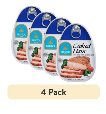 (4 Pack) Bristol Smoke flavor Cooked Ham, high Protein, 16 Oz aluminum can - Image 1 of 4
