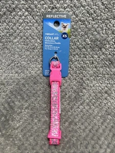 Vibrant Life reflektierendes XS rosa Hundehalsband Halsgröße 6-9 Zoll - NEU - Bild 1 von 2