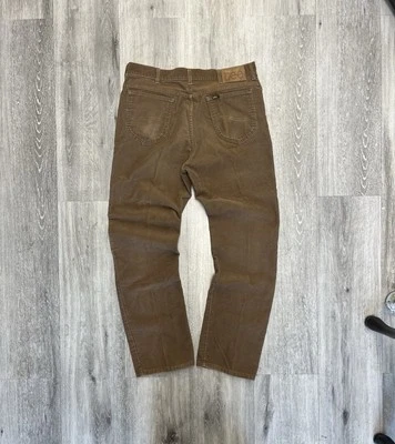 Vintage 1980s Lee Corduroy Brown Slight Flare Pants Size 36x32 Made in USA - Image 1 of 4