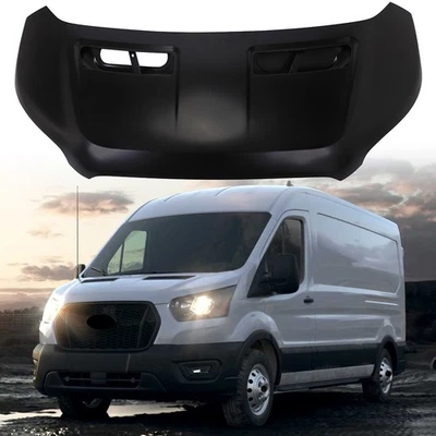 Front Hood Panel Compatible with Ford Transit 150 250 350 2020-2024 Primed Black Foto 1 de 4