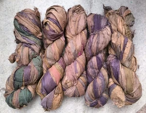 Konvolut Vintage Seidenbänder Garne zum Handstricken, 500g, А Schweden - Bild 1 von 4