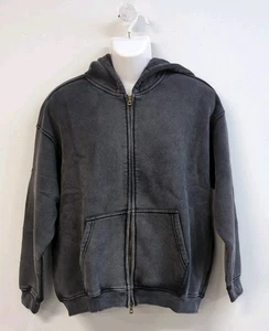 Artiemaster Acid Wash Long Sleeves Oversized Full Zip Men's Hoodie M Black - Picture 1 of 6