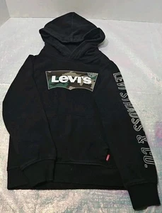 Levi's Youth Fleece Pullover Hoodie, Black/Camo ~ Soft & Stylish~ Size 4 - Picture 1 of 8