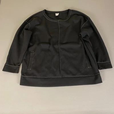 Chicos Zenergy Top Size 3 US Size XL 16/18 Black Pullover Athleisure Activewear - Image 1 of 4