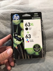 Oryginalny czarny wkład atramentowy HP 63XL + 63 kolorowy pakiet kombi L0R48AN-EXP 2018 - Zdjęcie 1 z 6