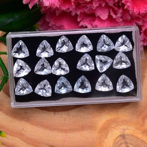18 Pcs VVS Natural Topaz 7mm Trillion Faceted Cut Untreated Gemstones Wholesale - Picture 1 of 9