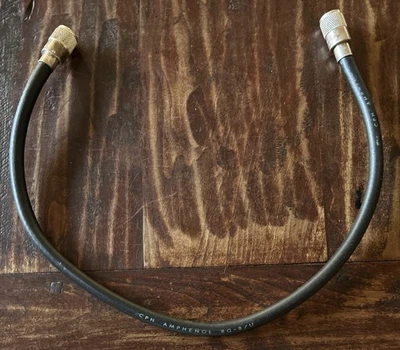 Vtg 2ft AMPHENOL RG8u Coax Cb Ham Radio Cable w/AMPHENOL PL259s Attached - Image 1 of 4