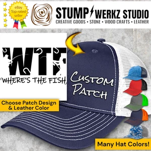 Custom Trucker Hat Baseball Cap Personalized Richardson WTF Where's The Fish - Picture 1 of 21