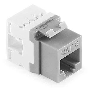 NavePoint 180 Degree Cat6 Keystone Jack, RJ45 Ethernet, Type 110 Gray, 50-Pack - Afbeelding 1 van 4