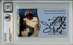 Jimmy Houston Fisherman signed Visitenkarte original Autogramm 10 Beckett *78 - Bild 1 von 1