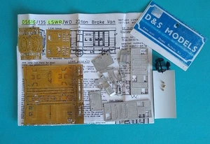 D & S 4mm OO Gauge Brass & White Metal Kit DS 616 LSWR SR 20T Brake Van + Wheels - Picture 1 of 1