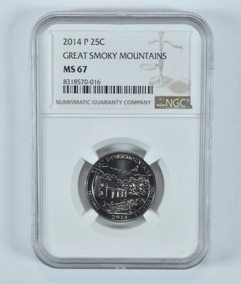 2014-P Washington Quarter Great Smoky Mountains ATB MS67 NGC *9573 - Image 1 of 4