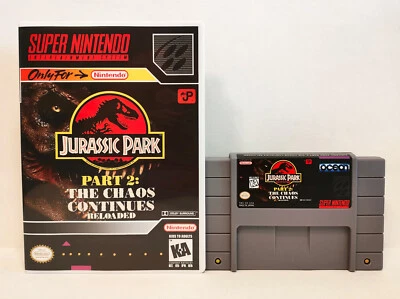 Jurassic Park 2: The Chaos Continues Reloaded for Super Nintendo (SNES) - Image 1 of 2