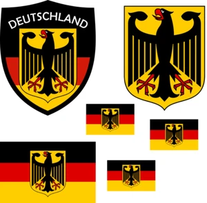 Germania Stiratrice Bandiera Trasferimento T-Shirt Maglia Stirare 6 pz 6B - Foto 1 di 7