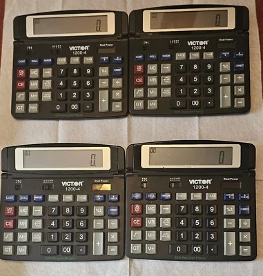 (4 Total) VICTOR SOLAR 1200-4 BUSINESS DESKTOP CALCULATORS 12-DIGIT LCD - Image 1 of 4