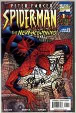 PETER PARKER SPIDER-MAN #1 DYNAMIC FORCES SIGNED x3 ROMITA JR SR DF COA MARVEL