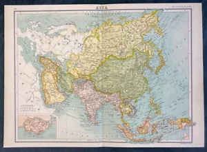 1890 John Bartholomew Large Antique Map of Asia (35549) - Picture 1 of 2