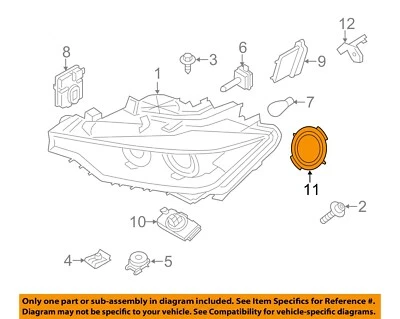BMW OEM 12-15 328i Faro Faro Faro Luz-Cubierta de Acceso 63117311241 Foto 1 de 2